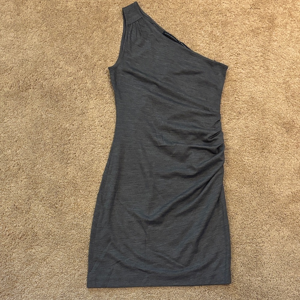 NWT New Banana Republic Charcoal One-Shoulder Dress Size 6 Petite